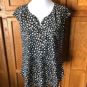 🌈Daniel Rainn Black Spotted Sleeveless Career Top